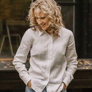 NEW - Women's Fitted Natural Linen Shirt/Blouse